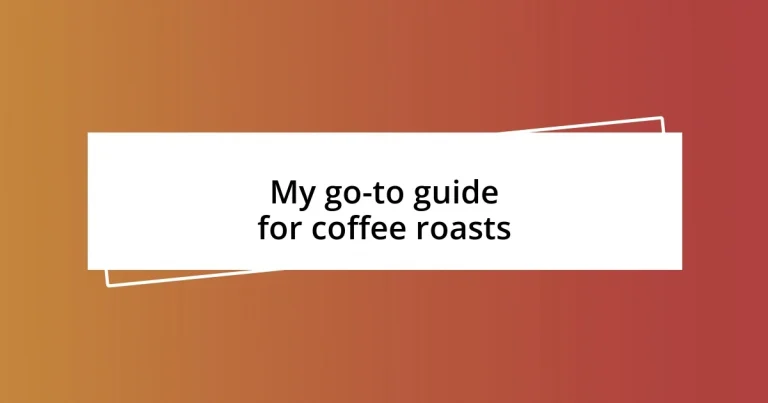 My go-to guide for coffee roasts